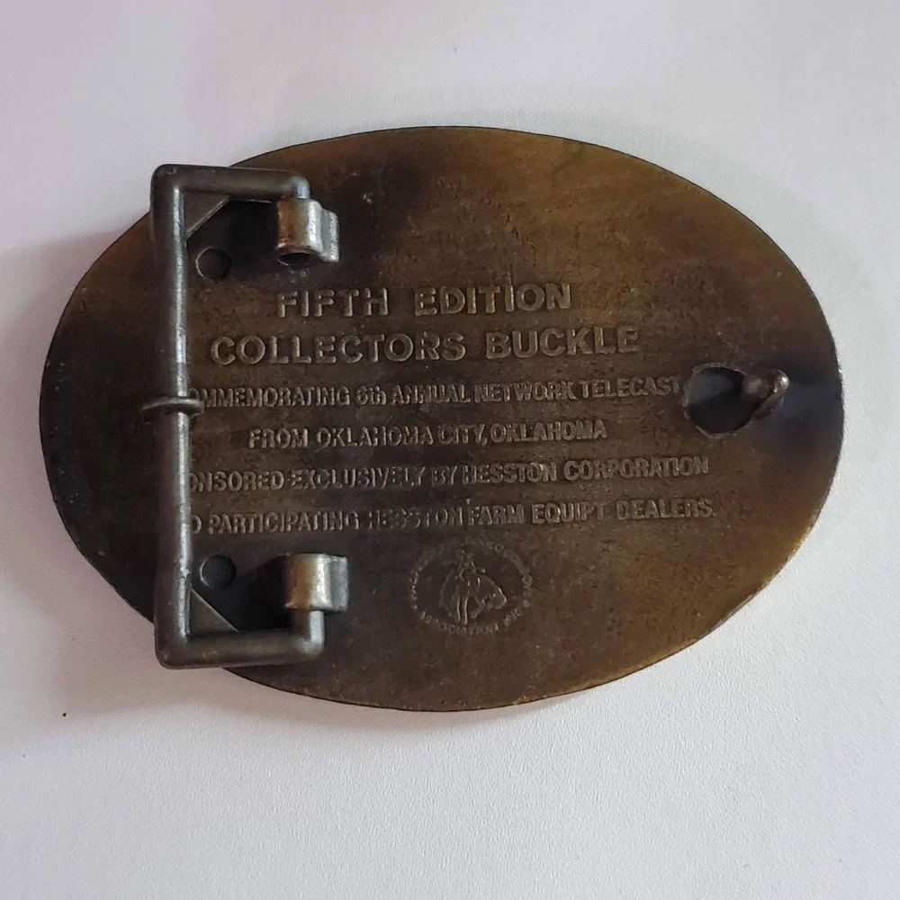 Vintage 1979 Hesston National Finals Rodeo NFR Belt Buckle Fifth Edition Brass